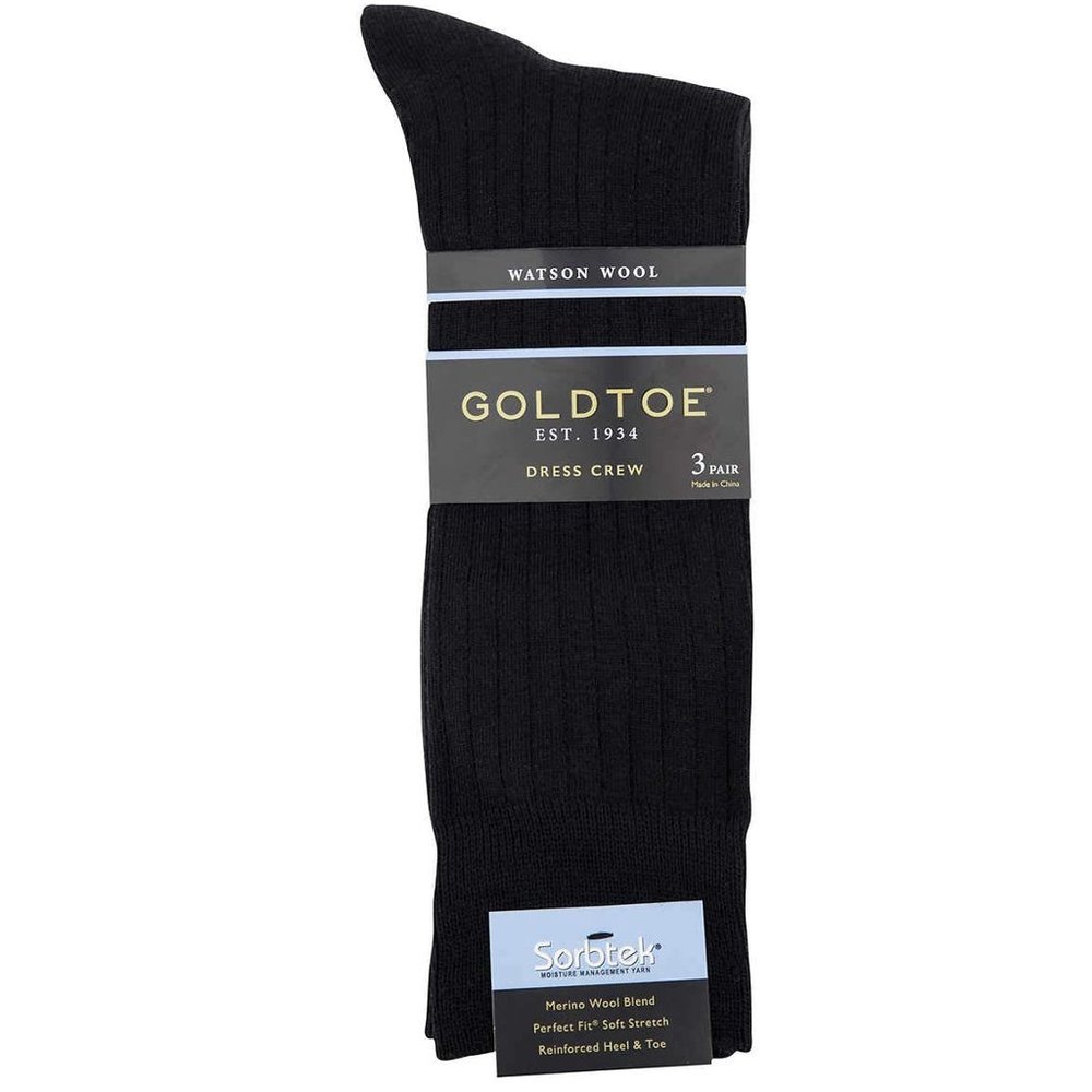 NWT Gold Toe Men's Watson Wool Dress Sock, 3 Pair - Picture 1 of 2